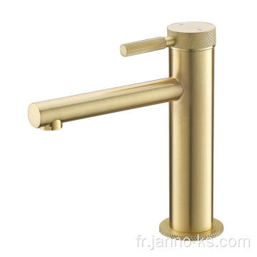 Mélangeur de robinet de salle de bain en or brossé